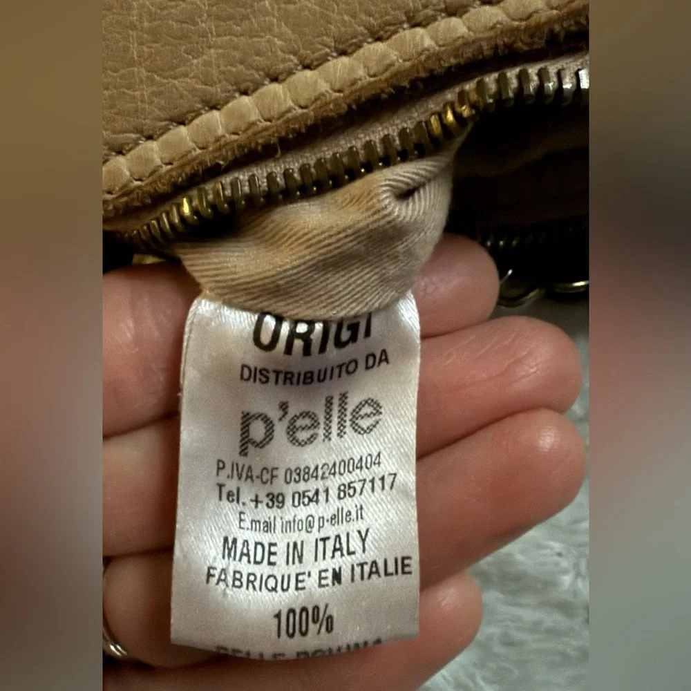 Origi Genuine Leather Crossbody Shoulder Bag Chain Strap Made in Italy P’elle - Picture 6 of 7